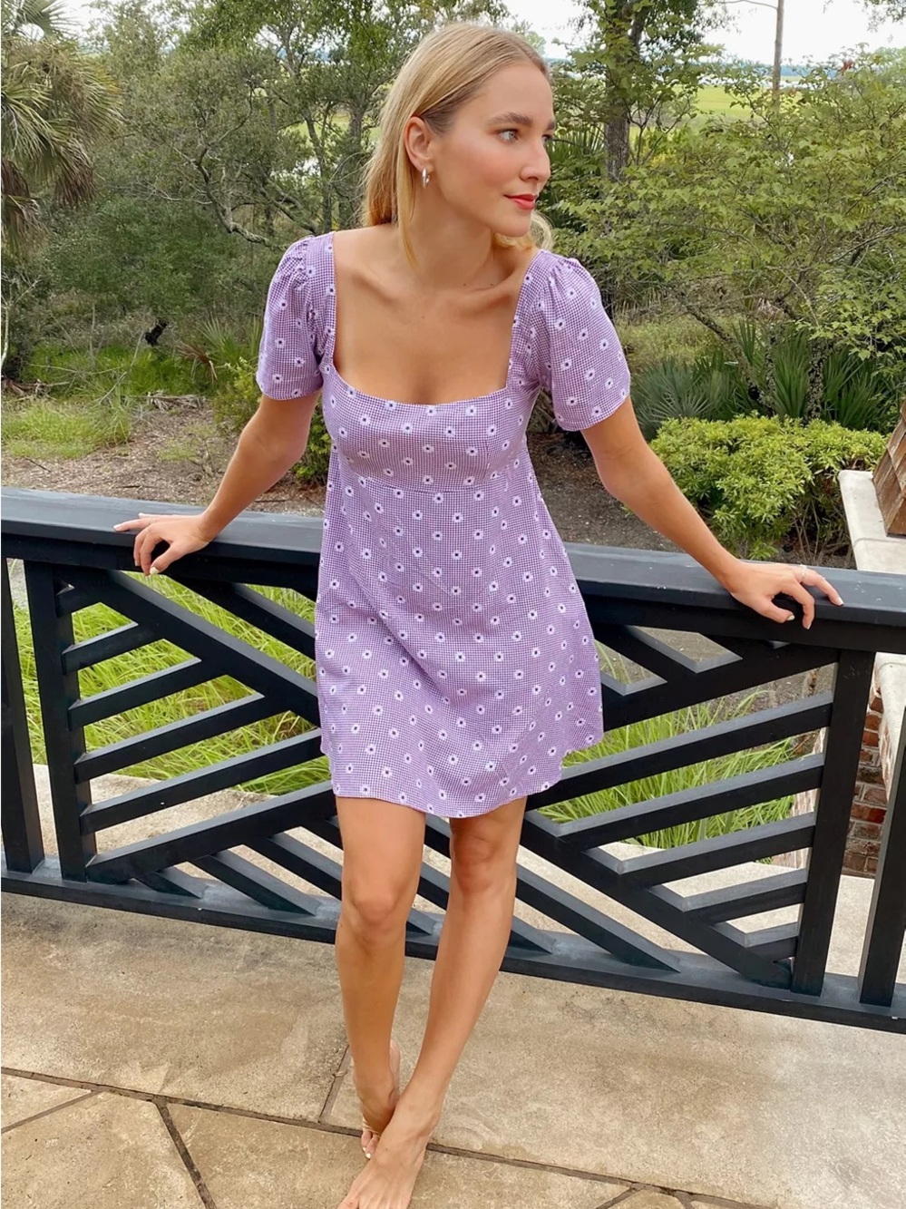 Motel Thalia Square Neck Mini Dress